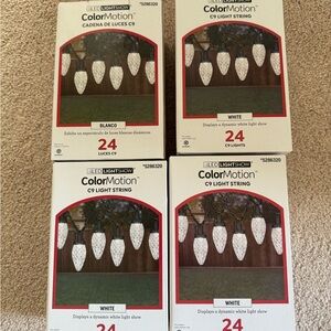 Four (4) boxes of ColorMotion White LED Lightshow C9 Light String